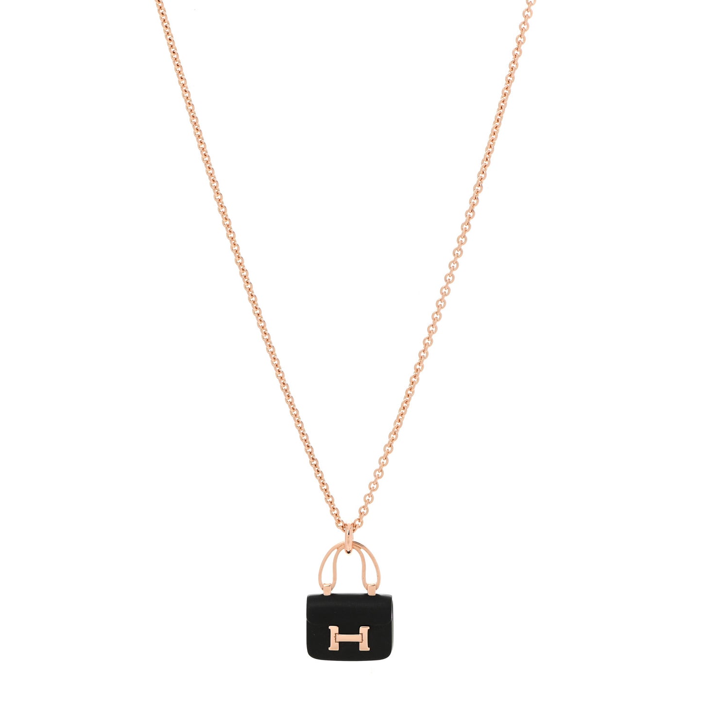 18K Rose Gold Black Jade Constance Amulettes Pendant Necklace