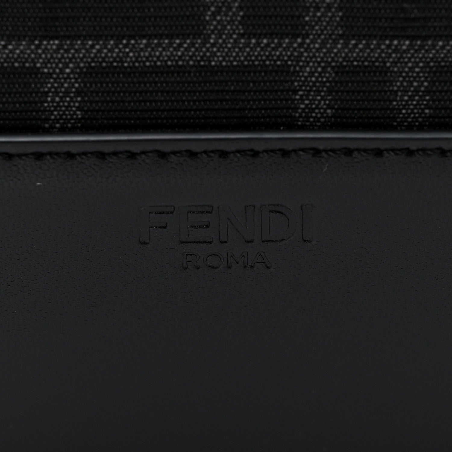 Fendi Recycled Fabric Jacquard Vitello Astro FF 1974 Medium Duffle Bag Asfalto Black 19 of 19