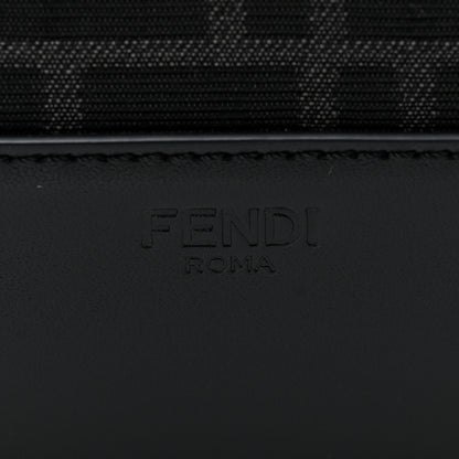 Fendi Recycled Fabric Jacquard Vitello Astro FF 1974 Medium Duffle Bag Asfalto Black 19 of 19