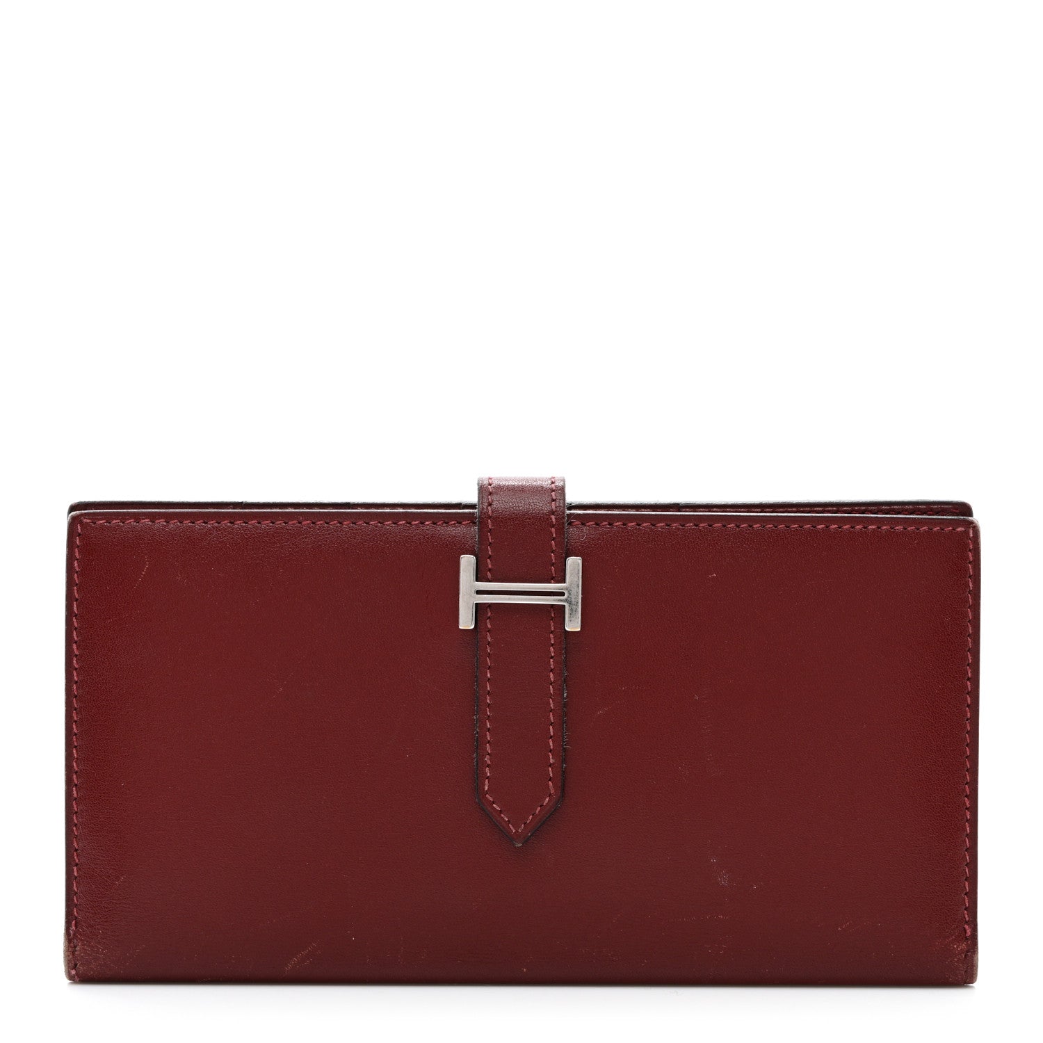 Hermes Box Bearn Gusset Wallet Rouge H 1 of 10
