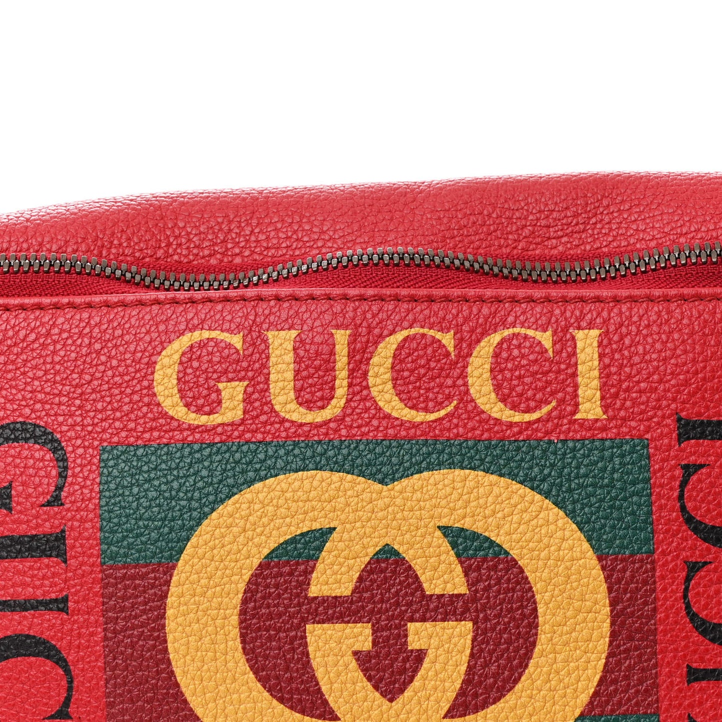 Grained Calfskin Logo Belt Bag Hibiscus Red