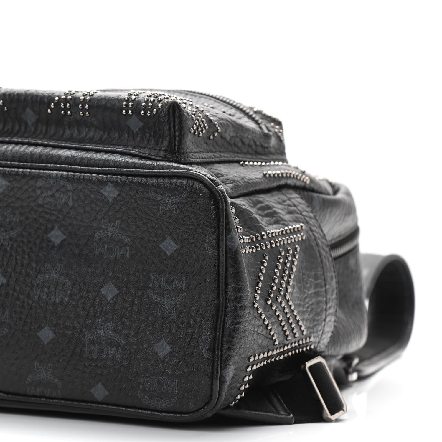 MCM Visetos Studded Medium Stark Gunta Backpack Black 10 of 11