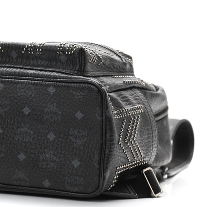 MCM Visetos Studded Medium Stark Gunta Backpack Black 10 of 11