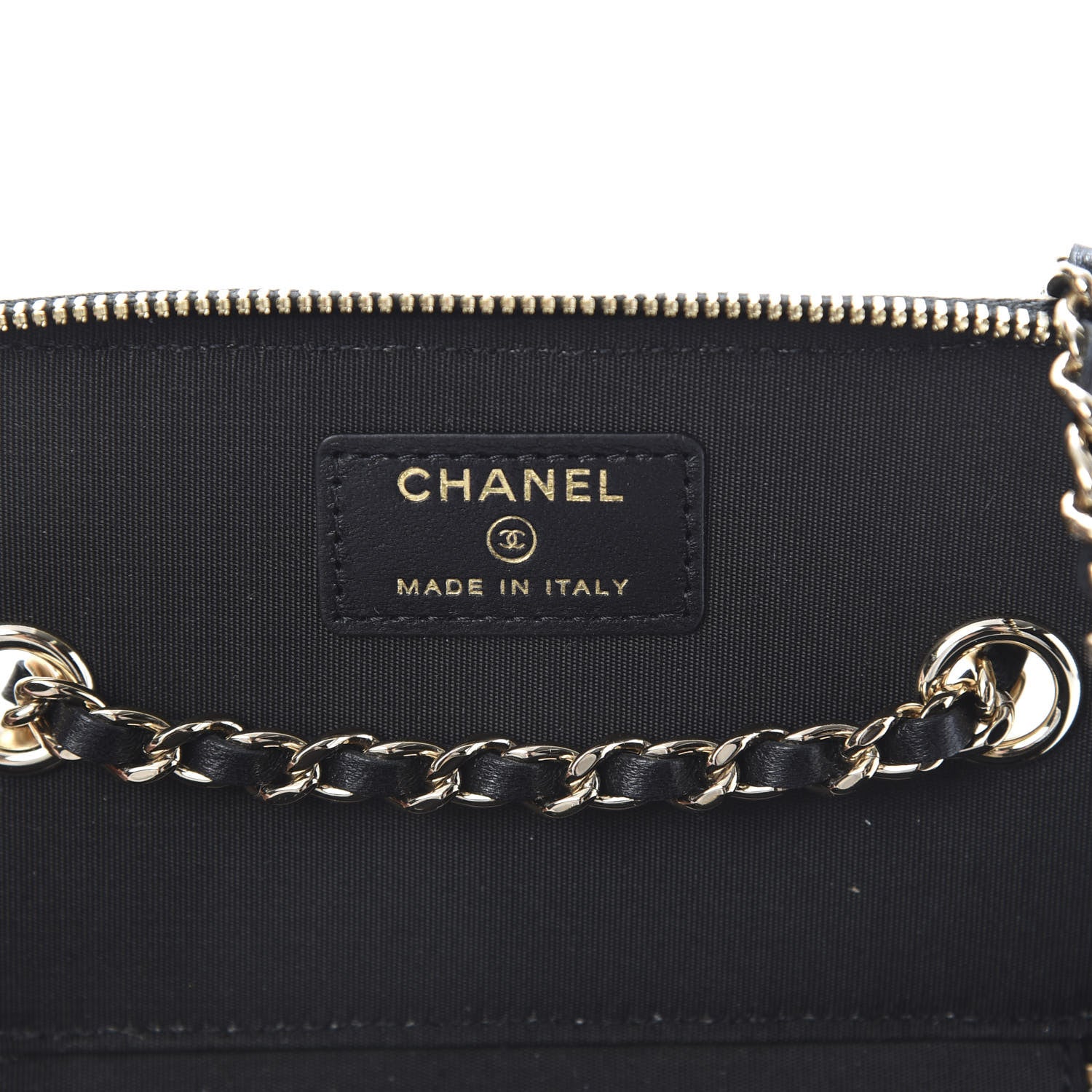 Chanel Raffia Jute Striped Small Vanity Case With Chain Black Beige 6 of 11