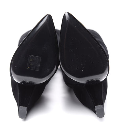 Saint Laurent Velvet Niki 105 Thigh High Boots 38.5 Black 5 of 9