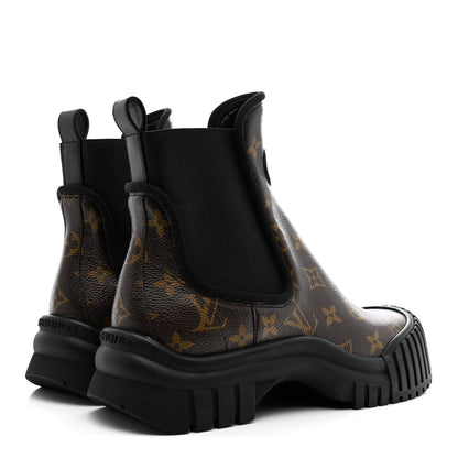 Louis Vuitton Patent Monogram Ruby Flat Ankle Boots 39 Black 5 of 9