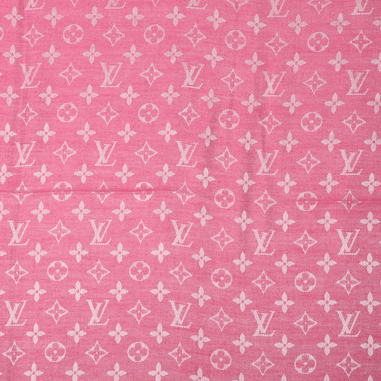 Louis Vuitton Wool Silk Monogram Denim Shawl Pivoine 1 of 5