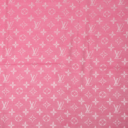 Louis Vuitton Wool Silk Monogram Denim Shawl Pivoine 1 of 5