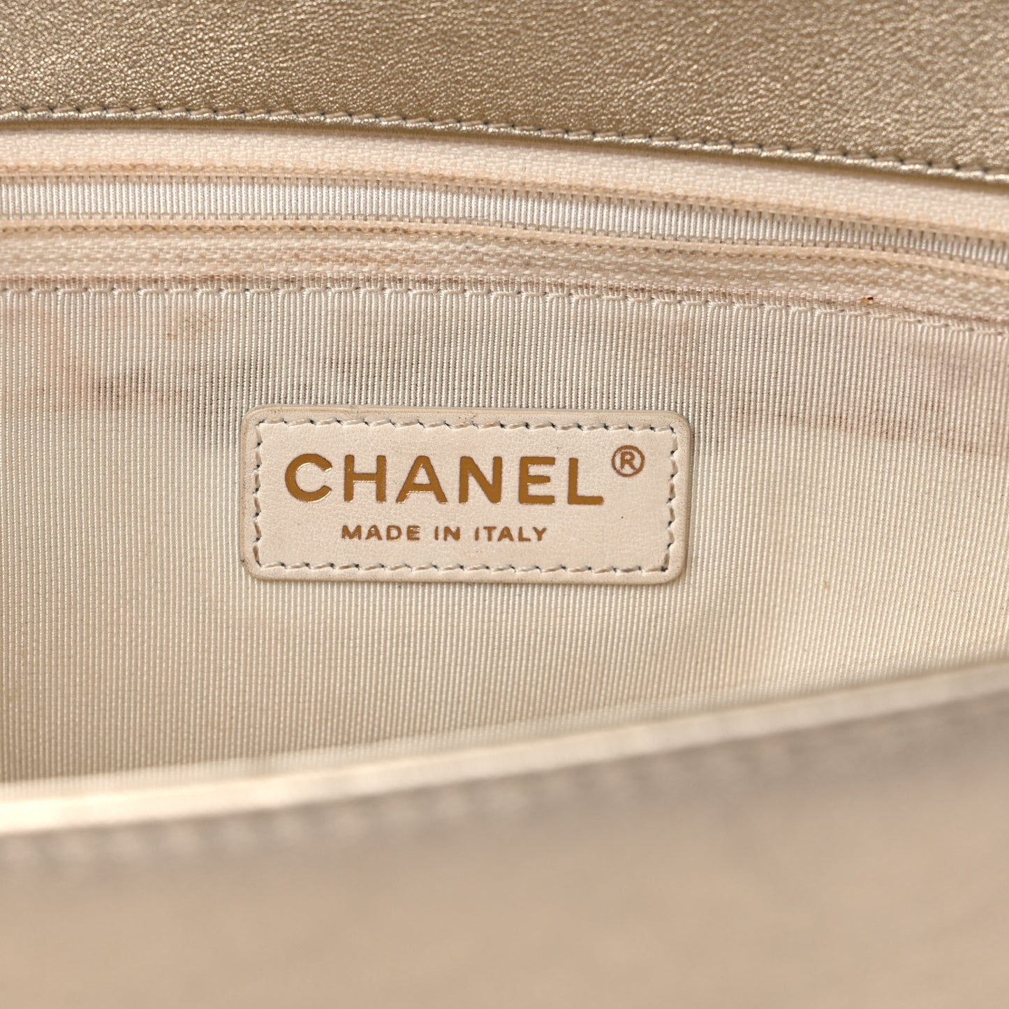 Lambskin Perforated Quilted New Medium Boy Flap Gold