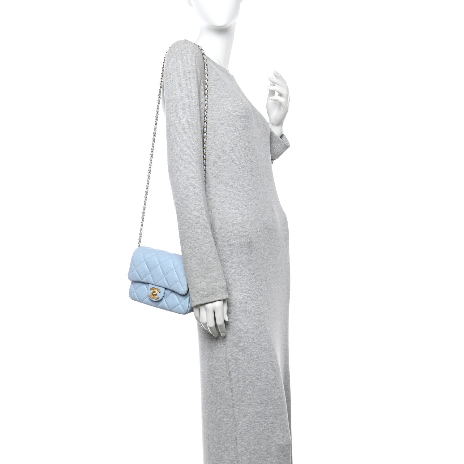 Chanel Iridescent Caviar Quilted Mini My Perfect Flap Light Blue 2 of 10