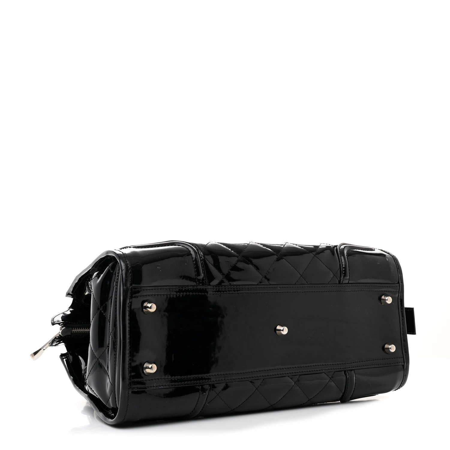 Burberry Patent Quilted Large Manor Tote  Black 4 of 11