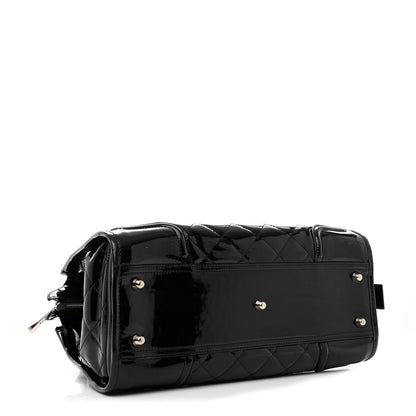 Burberry Patent Quilted Large Manor Tote  Black 4 of 11