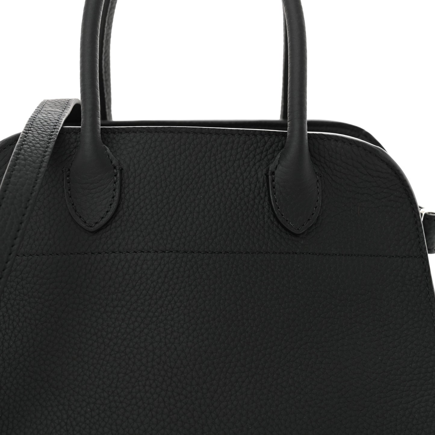 Matte Grained Calfskin Soft Margaux 10 Bag Black