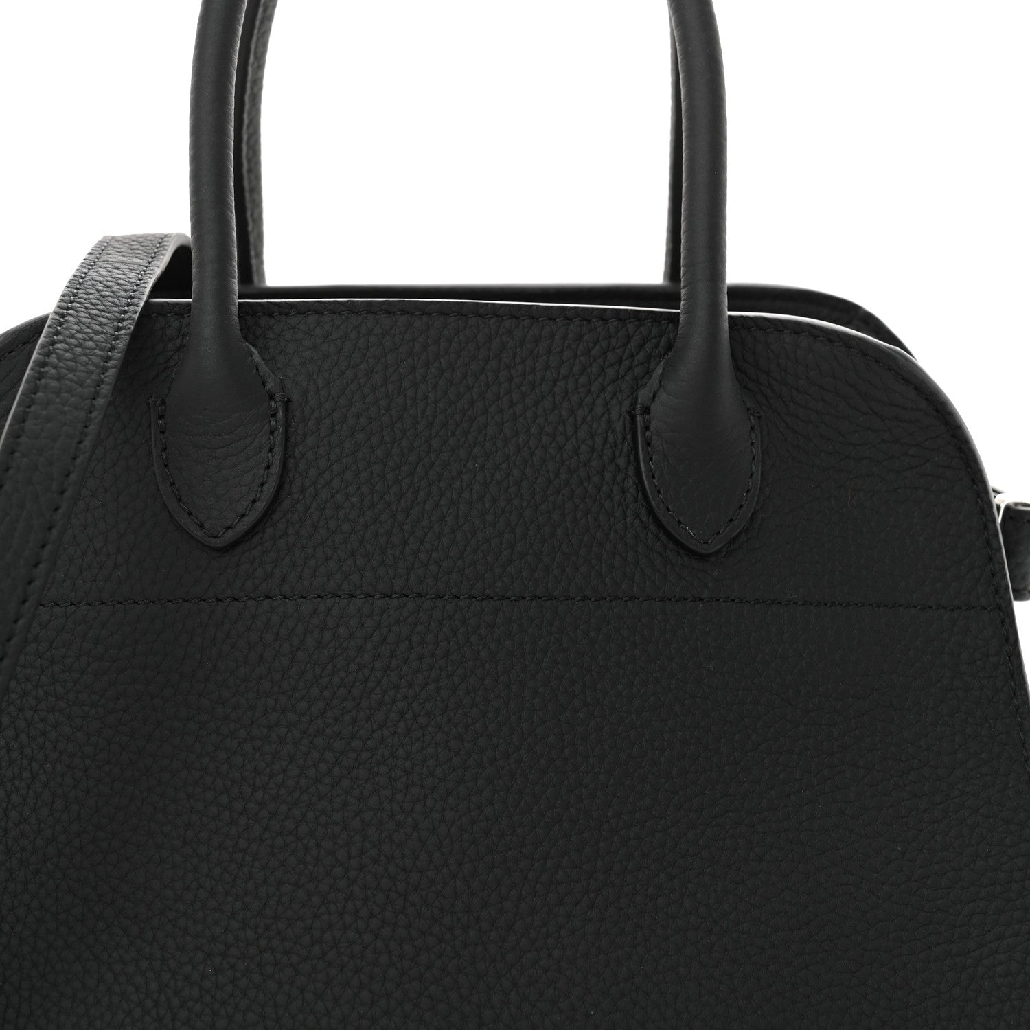 The Row Matte Grained Calfskin Soft Margaux 10 Bag Black 7 of 10