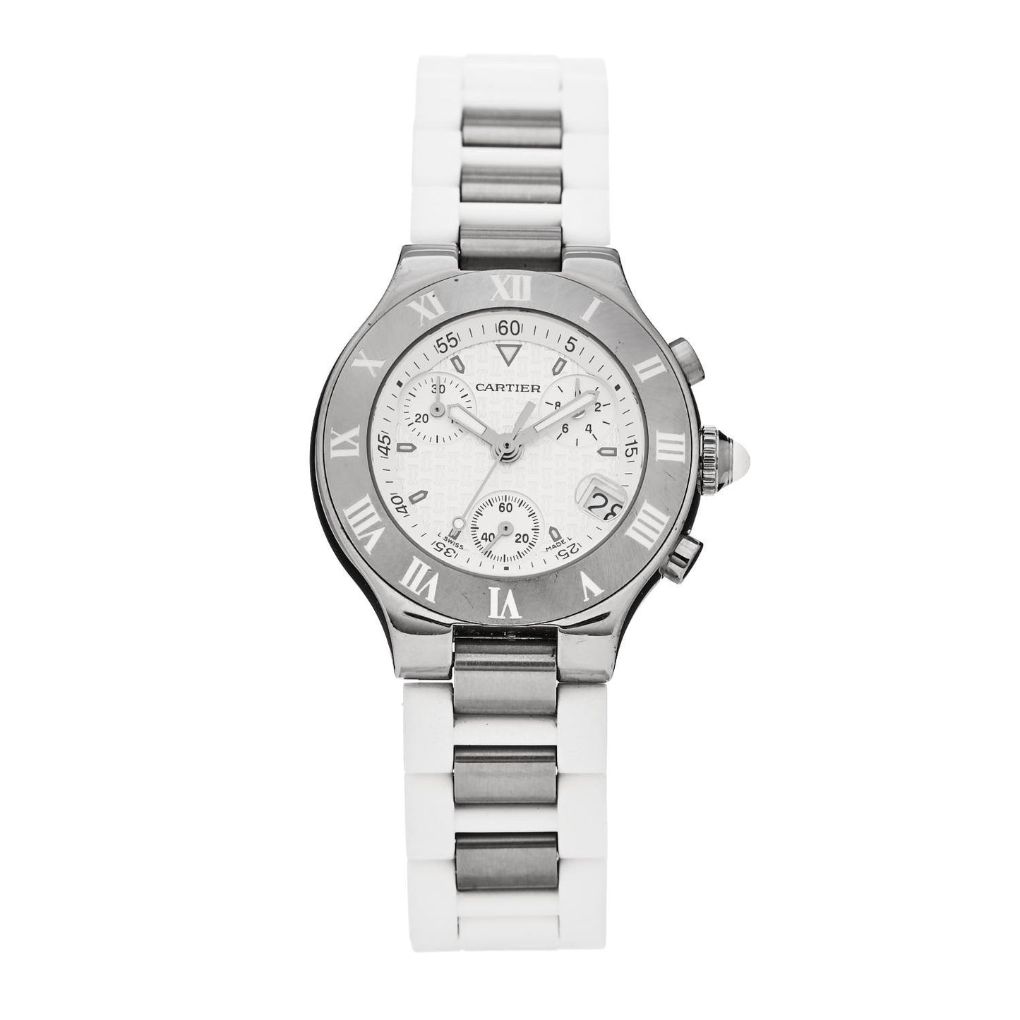 Stainless Steel Rubber 32mm Must 21 Chronoscaph Quartz Watch