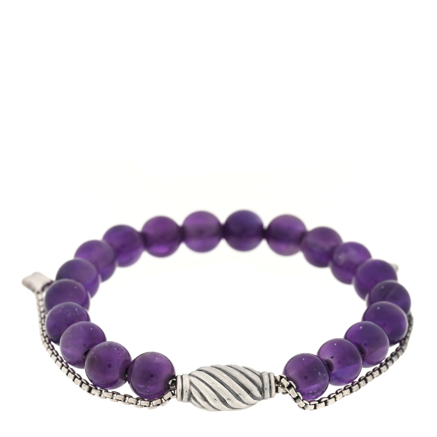 Sterling Silver Amethyst 8mm Spiritual Beads Bracelet