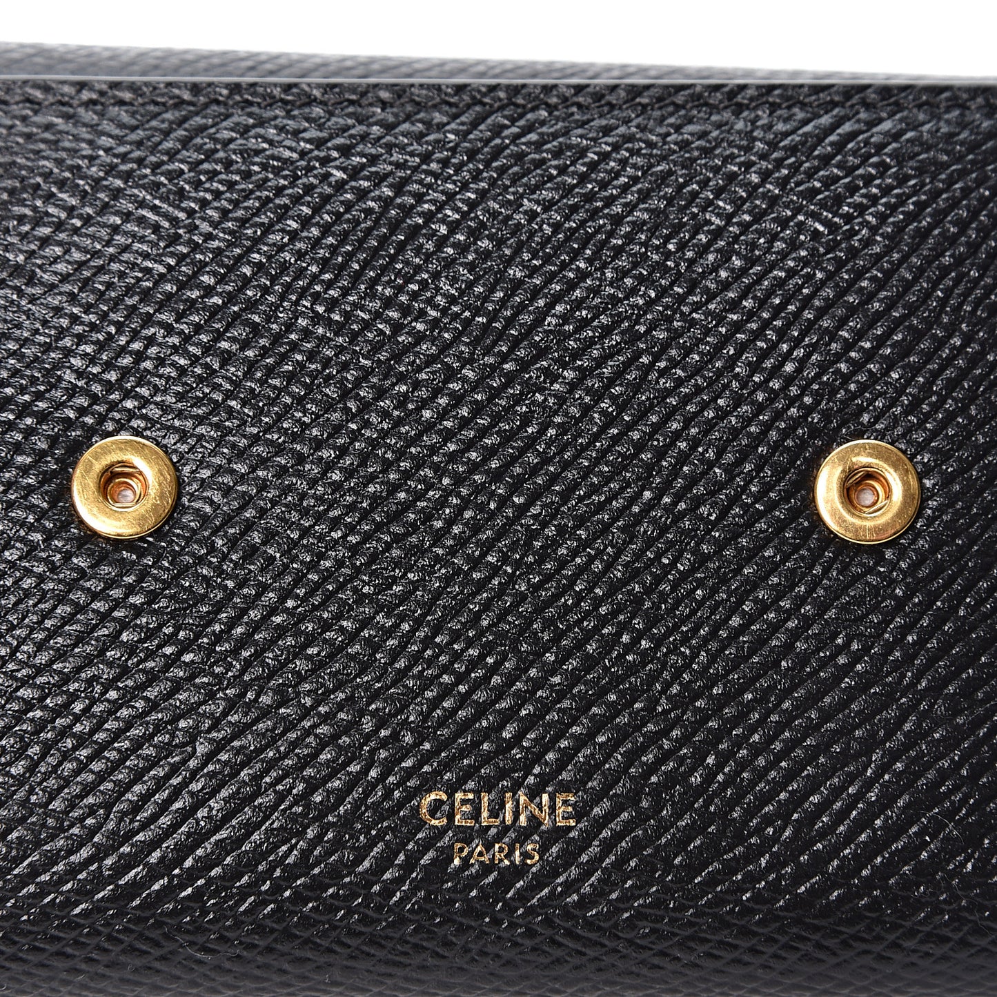 Grained Calfskin Small Multifunction Folded Wallet Black