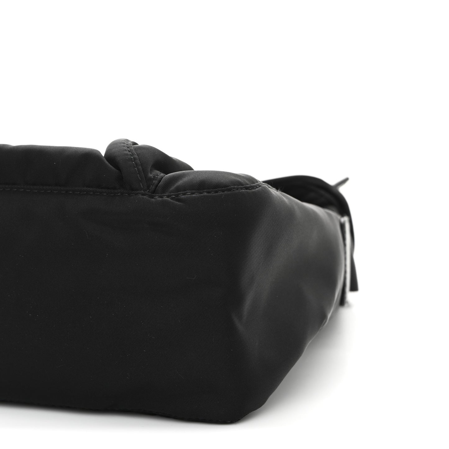 Nylon Vela Saffiano Single Buckle Messenger Shoulder Bag Black