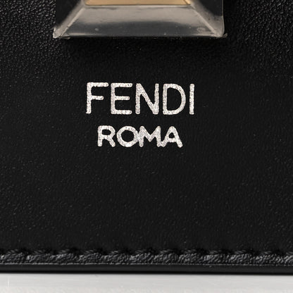 Fendi Vitello Liberty Lucido Metal Monster Eyes Studded Small Kan I Shoulder Bag Black 10 of 14