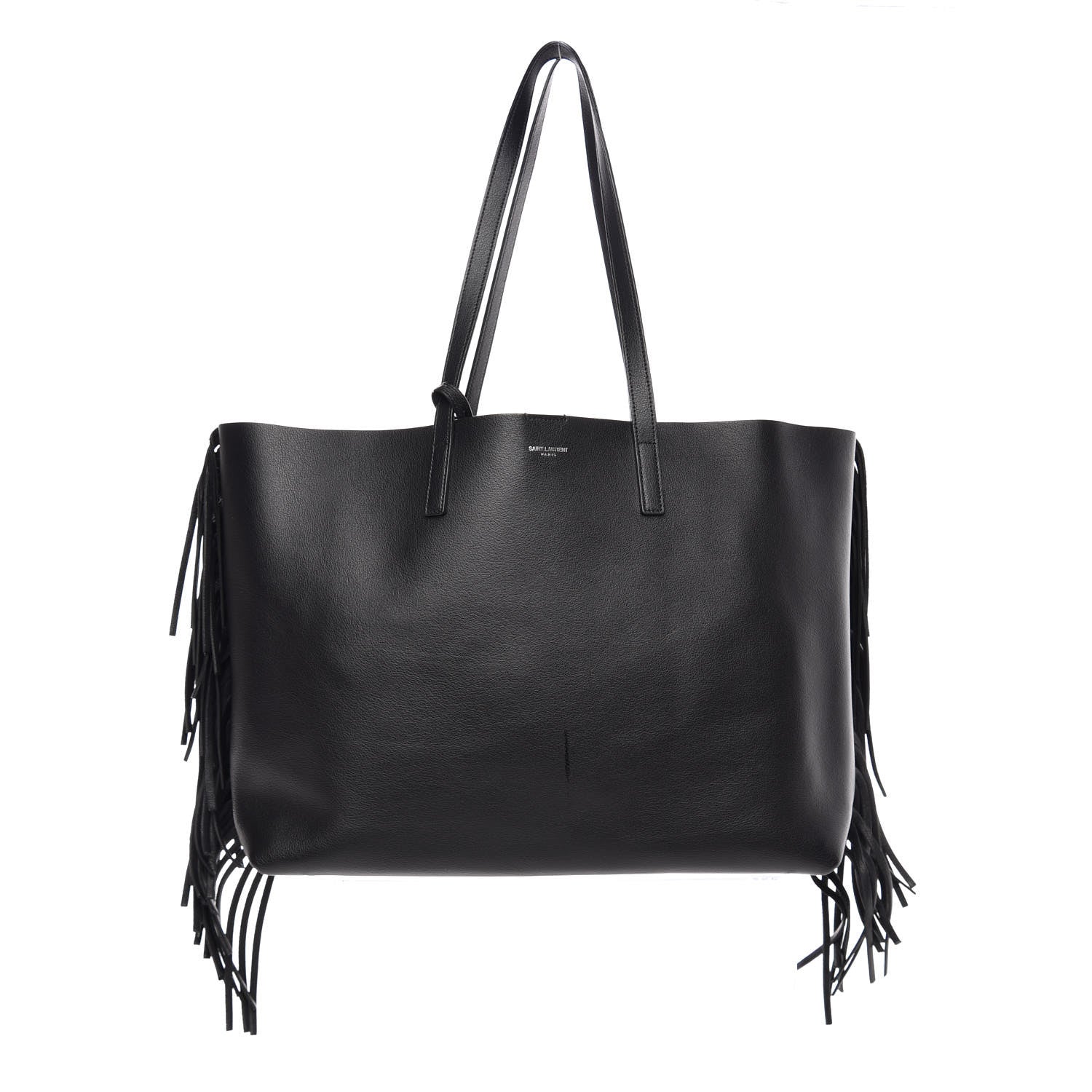 Saint Laurent Calfskin Large Fringe Shopping Tote Black 1 of 10