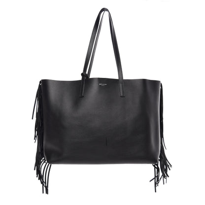 Saint Laurent Calfskin Large Fringe Shopping Tote Black 1 of 10