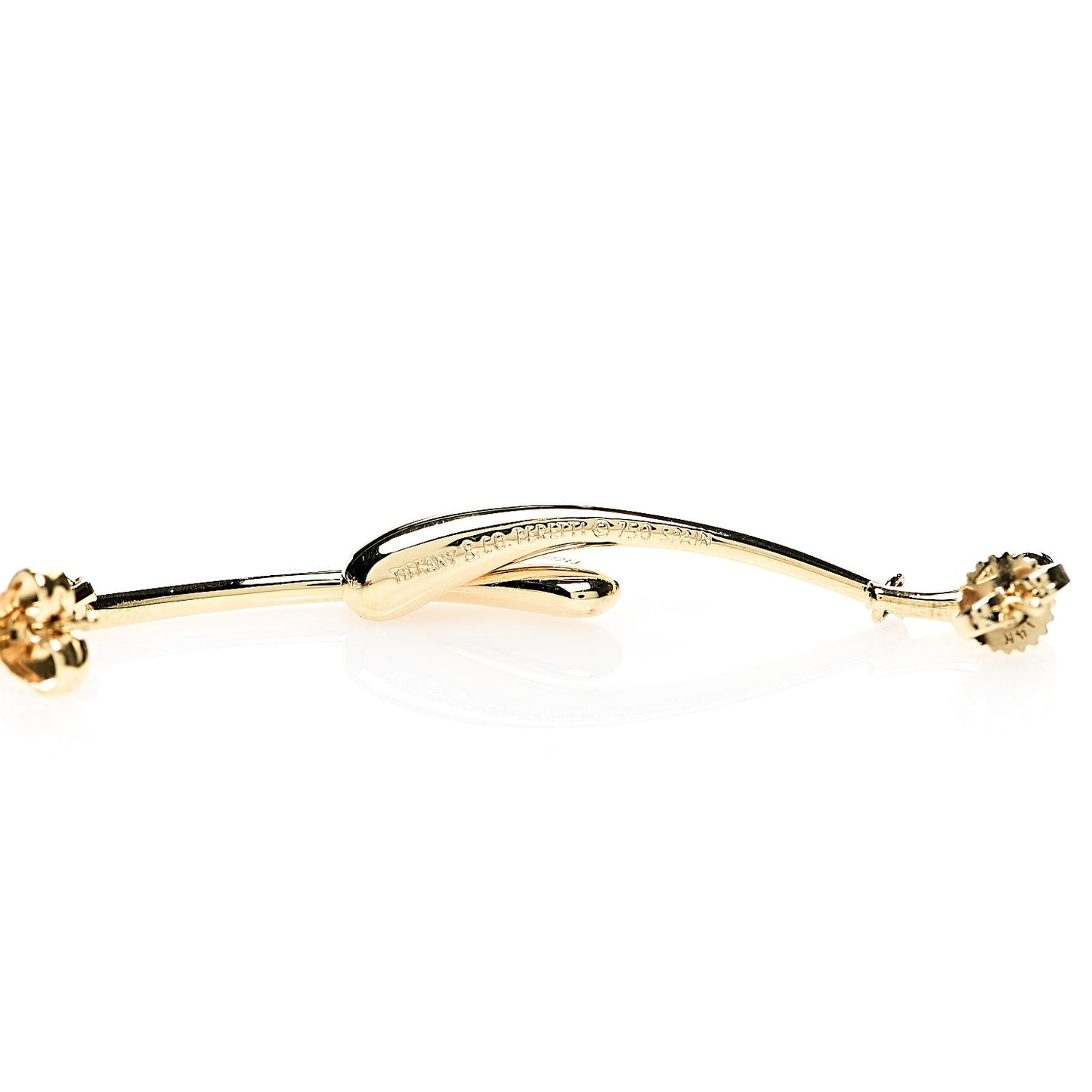 18K Yellow Gold Long Elsa Peretti Teardrop Earrings