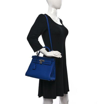 Hermes Togo Kelly Retourne 28 Bleu Royal 2 of 9
