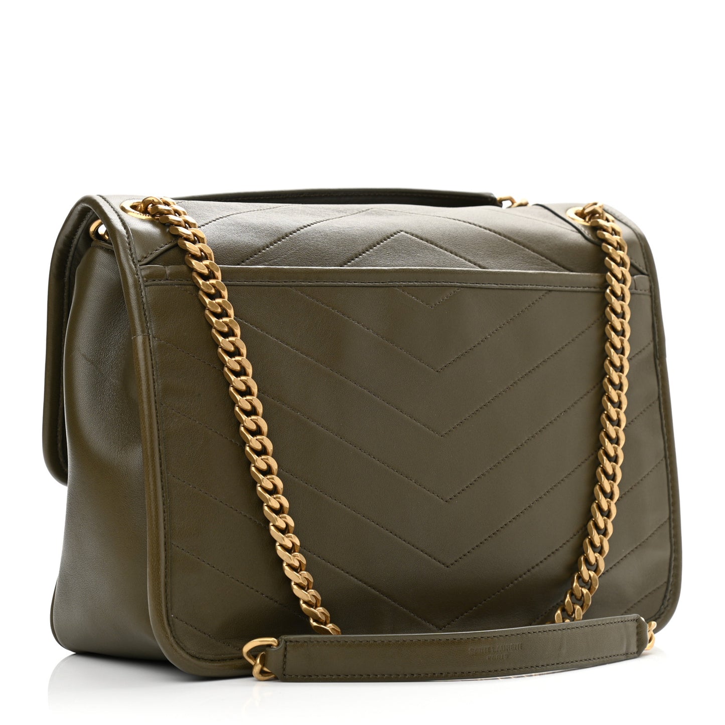 Lambskin Matelasse Monogram Medium Niki Chain Satchel Seaweed
