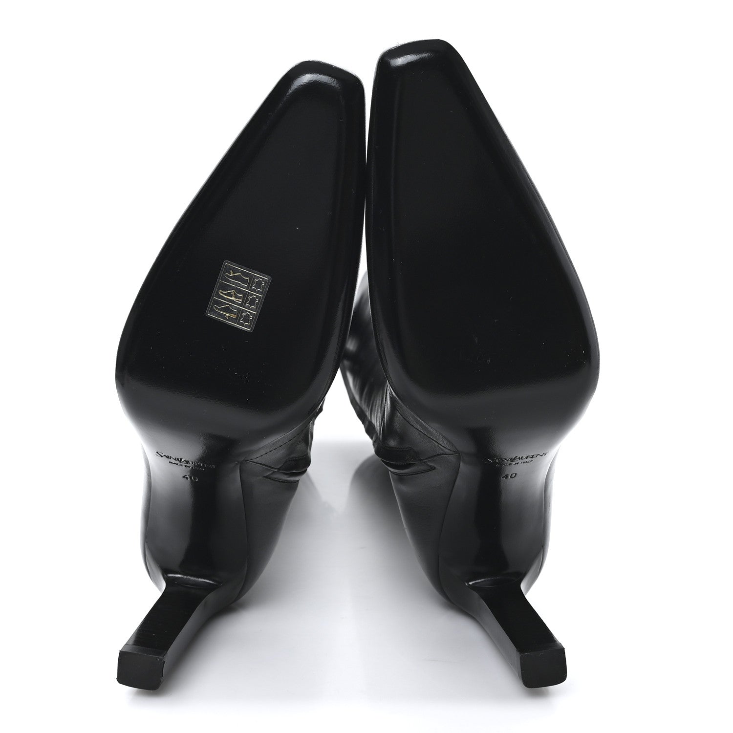 Saint Laurent Lambskin Francoise Tall Boots 40 Black 5 of 7