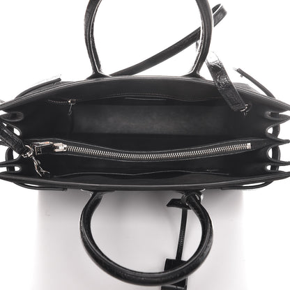 Saint Laurent Suede Crocodile Embossed Small Sac De Jour Black 6 of 8
