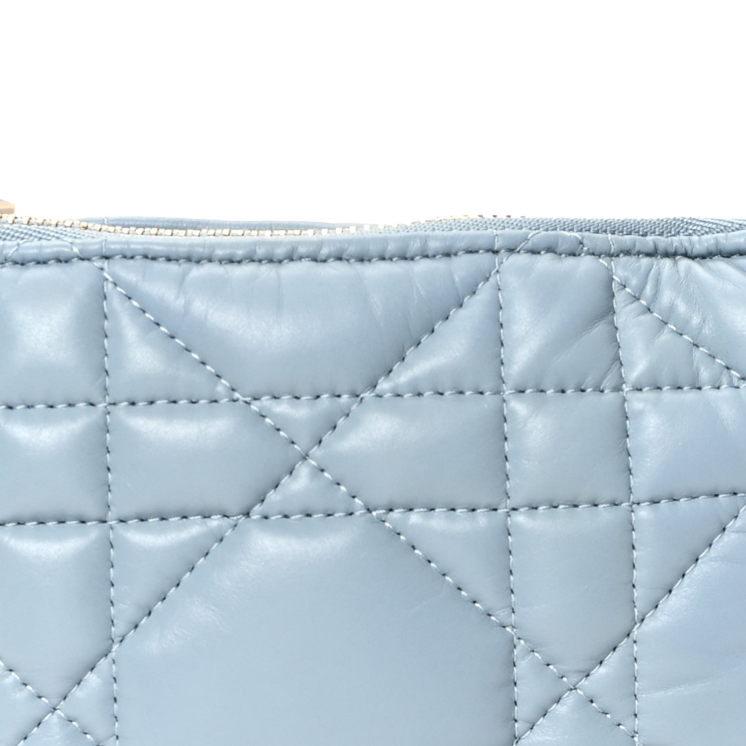 Christian Dior Calfskin Macrocannage Small Diortravel Nomad Pouch Bracing Blue 8 of 11