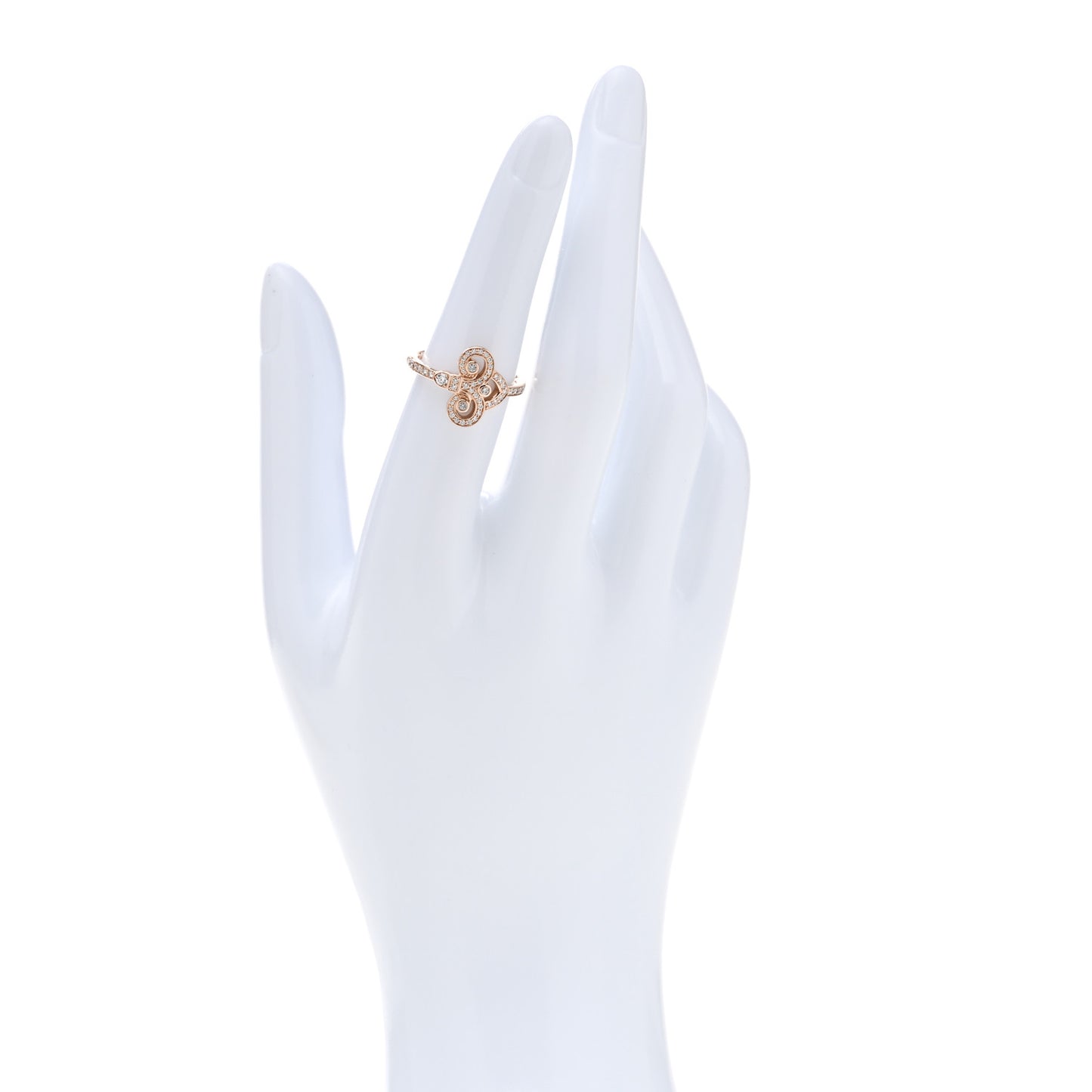 18K Rose Gold Diamond Fleur de Lis Ring 53 6.25