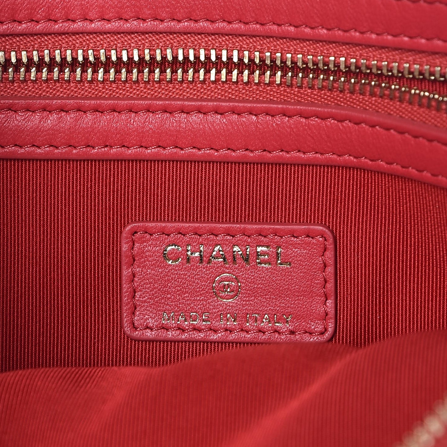 Lambskin Quilted Medium Cosmetic Case Red