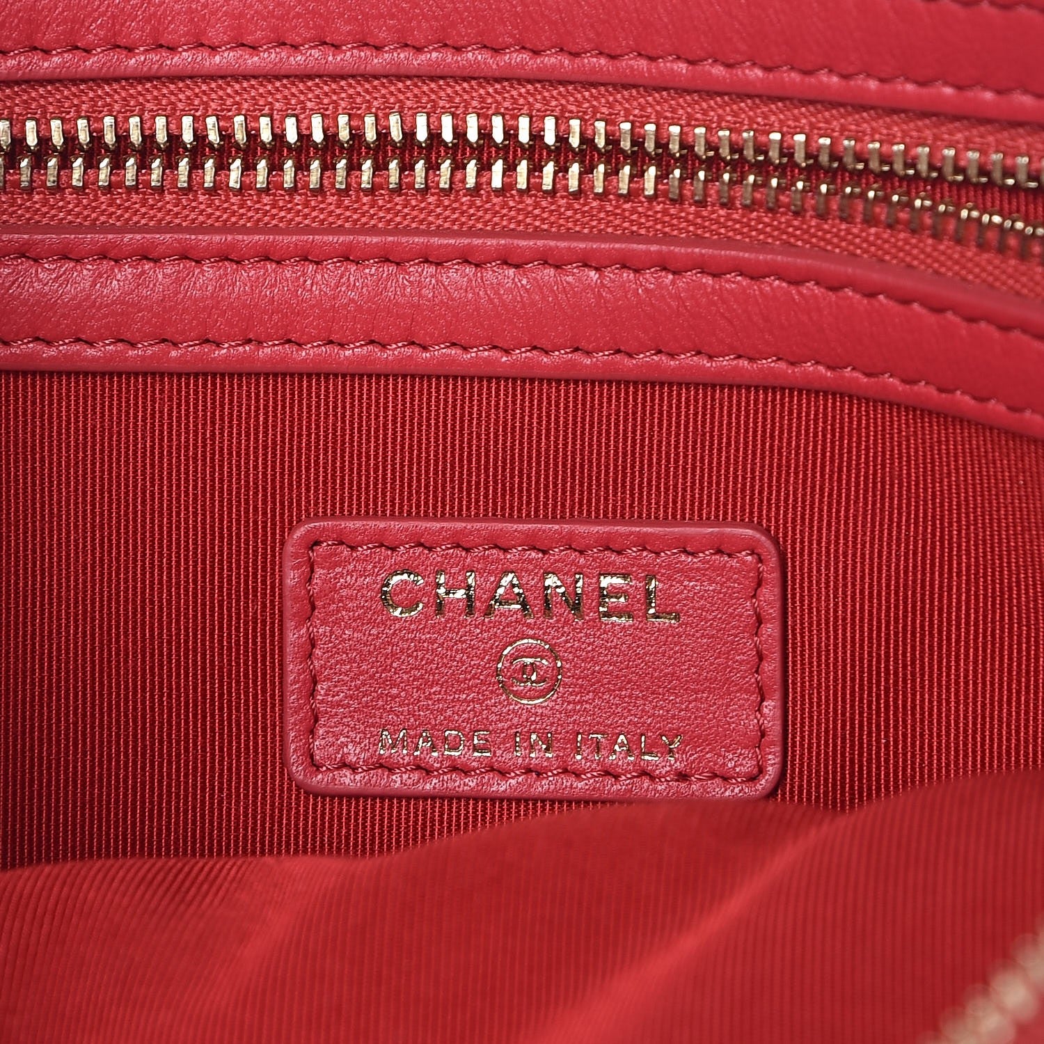 Chanel Lambskin Quilted Medium Cosmetic Case Red 6 of 8