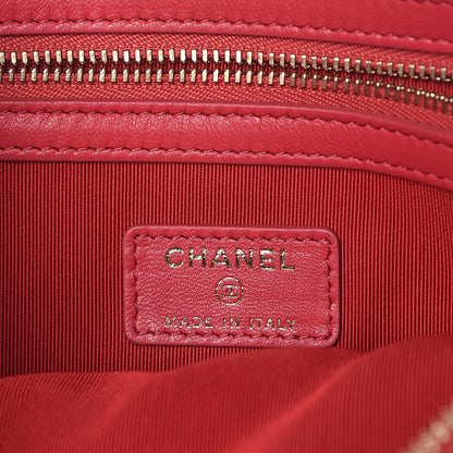 Chanel Lambskin Quilted Medium Cosmetic Case Red 6 of 8