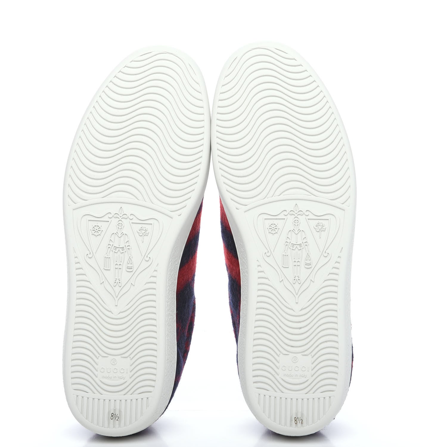 Gucci Covered Wool Big GG Monogram Mens Sneakers 8.5 Blue Red Mystic White 5 of 9