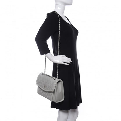 Chanel Lambskin Quilted Large Geometric Flap Grey 2 of 14