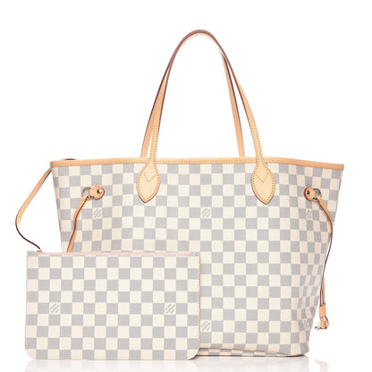 Louis Vuitton Damier Azur Neo Neverfull MM Rose Ballerine 1 of 10