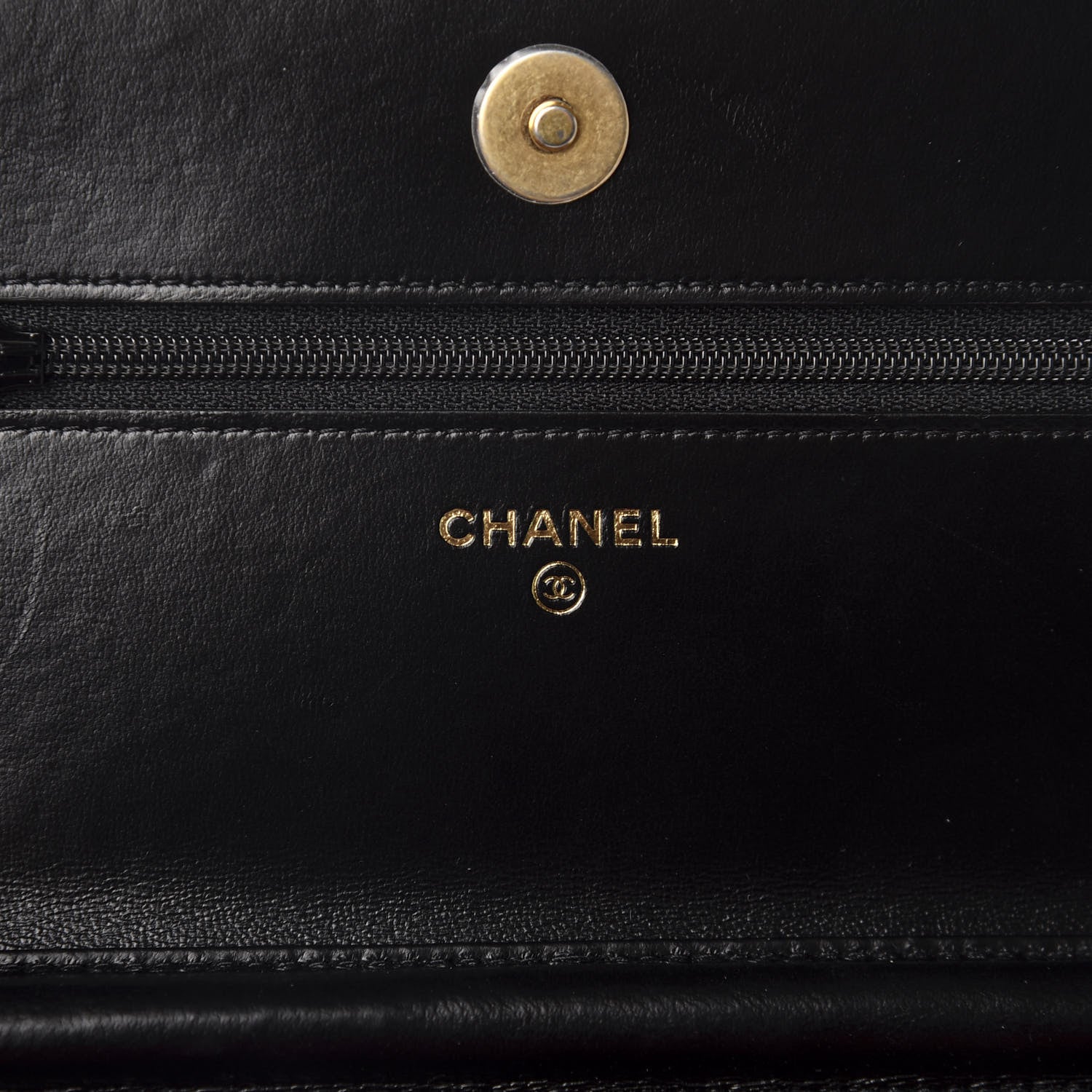 Chanel Lambskin Quilted Running Chain Wallet On Chain WOC Black 8 of 13