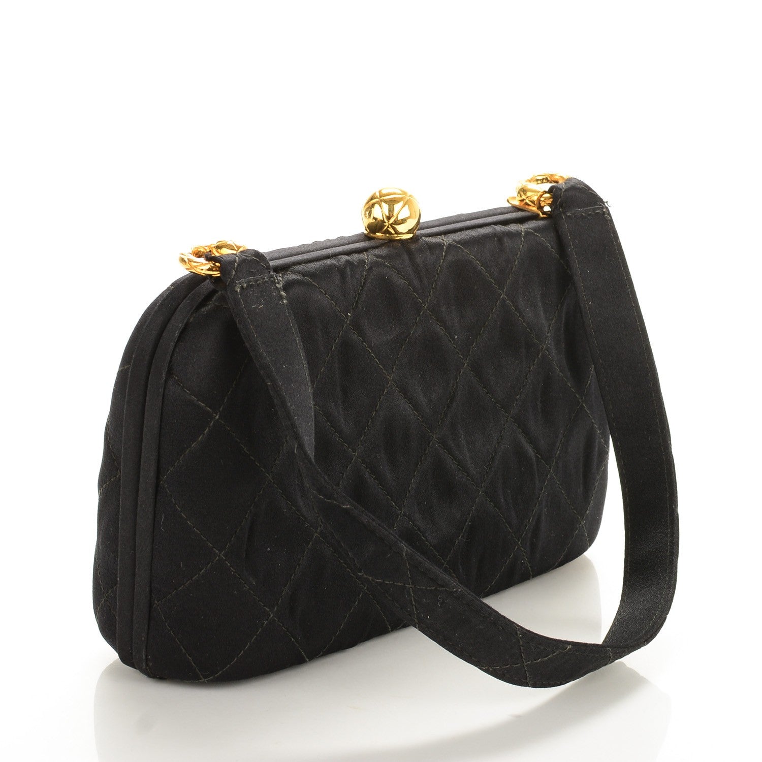 Chanel Satin Evening Bag Black 3 of 8