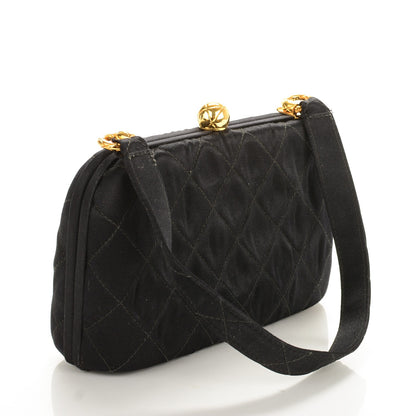 Chanel Satin Evening Bag Black 3 of 8