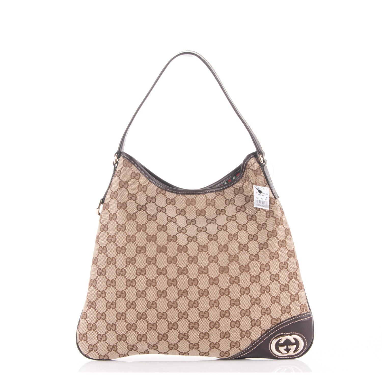 Gucci Monogram Medium New Britt Hobo Dark Brown 1 of 7