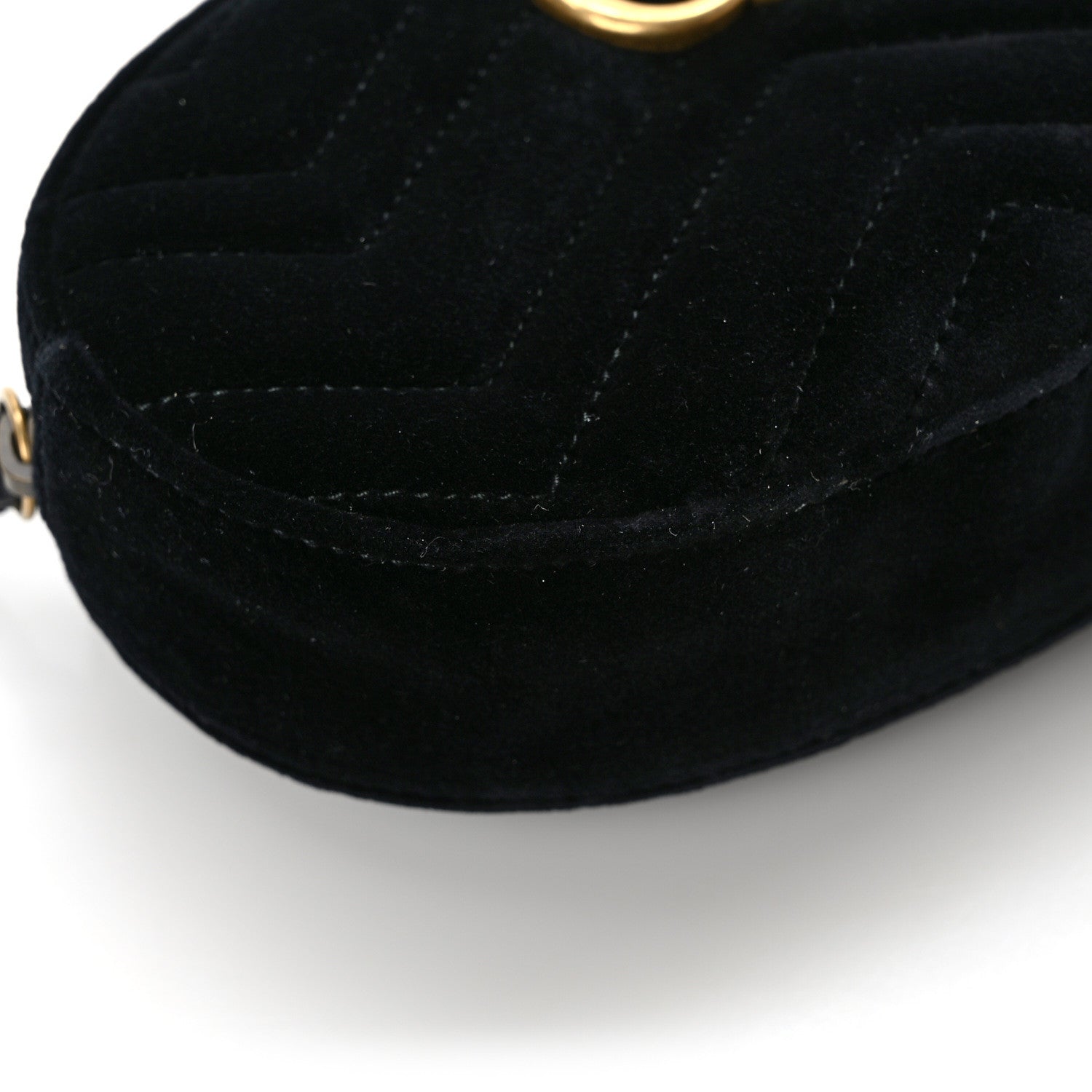 Gucci Velvet Matelasse GG Marmont Belt Bag 75 30 Black 10 of 12