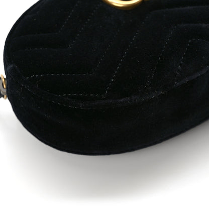 Gucci Velvet Matelasse GG Marmont Belt Bag 75 30 Black 10 of 12
