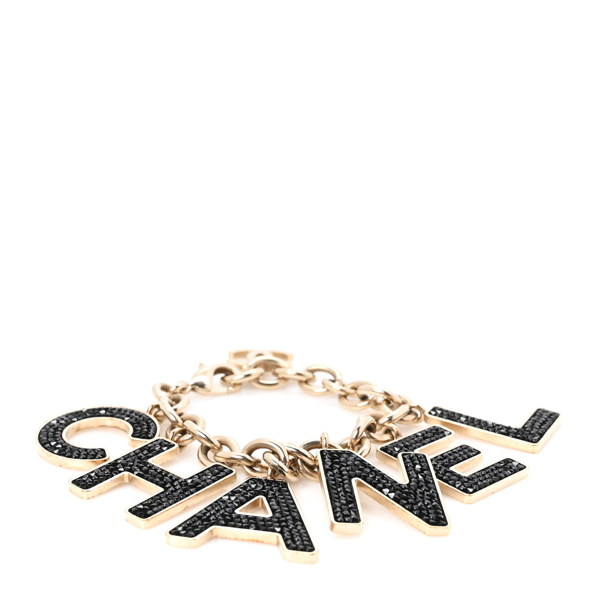 Crystal Logo Bracelet Black Gold