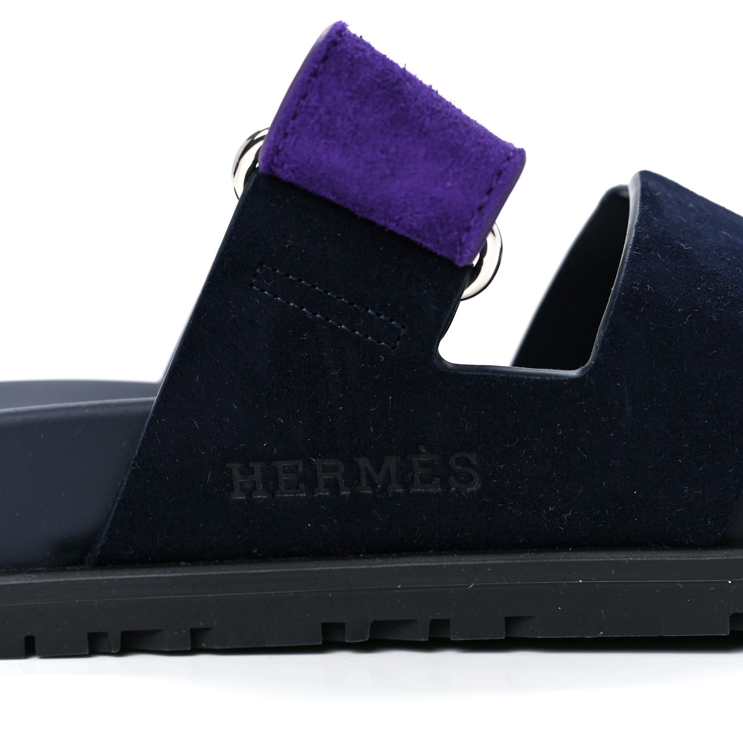Suede Goatskin Womens Chypre Sandals 38.5 Marine Violet Majorette