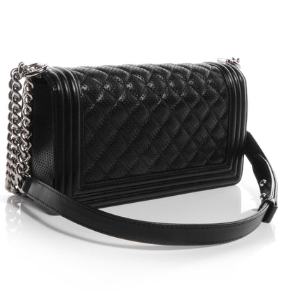 Chanel Perforated Lambskin Medium Boy Flap Black 3 of 9