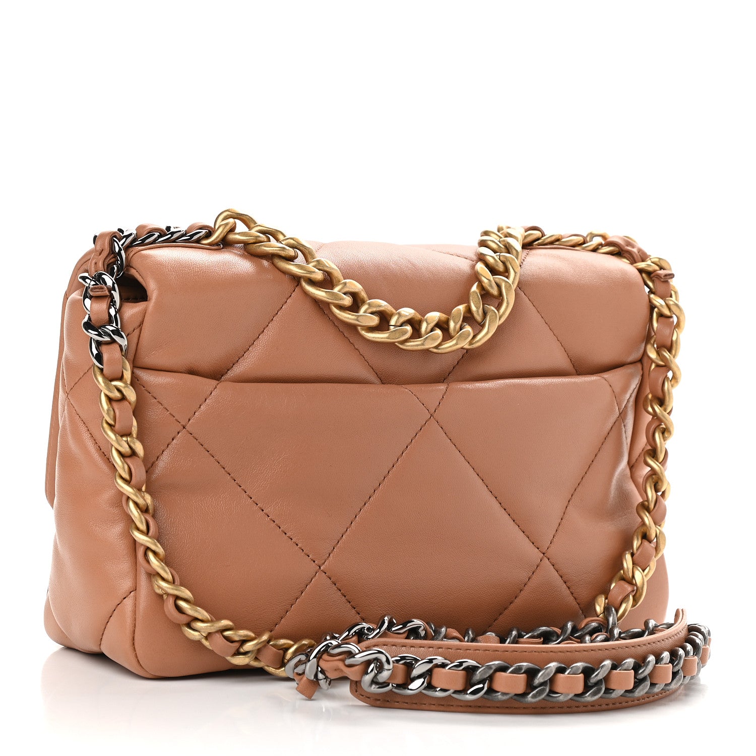 Chanel Lambskin Quilted Medium Chanel 19 Flap Brown 3 of 9