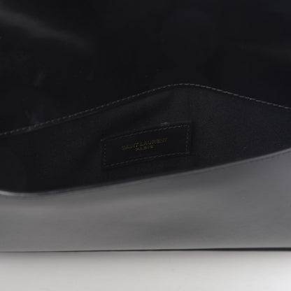 Saint Laurent Smooth Shiny Calfskin Monogram Uptown Pouch Black 8 of 9