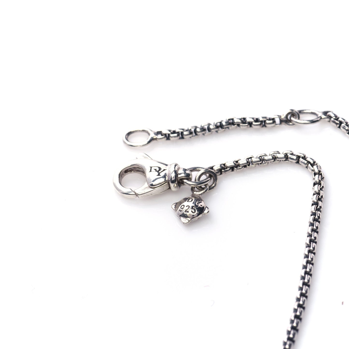 Sterling Silver Diamond Black Onyx 11mm Chatelaine Pendant Necklace